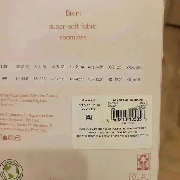 Joyspun Women's Bikini Panties 6 Pair New - Picture 9 of 11